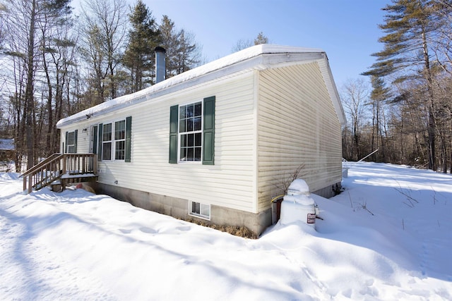 view of snowy exterior