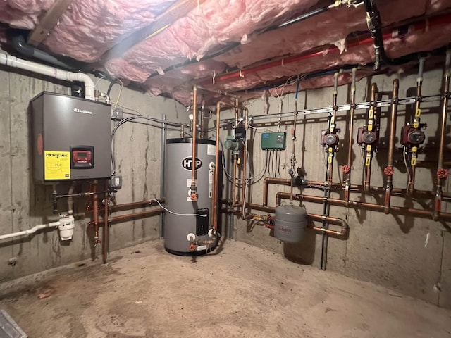 utilities with water heater and tankless water heater