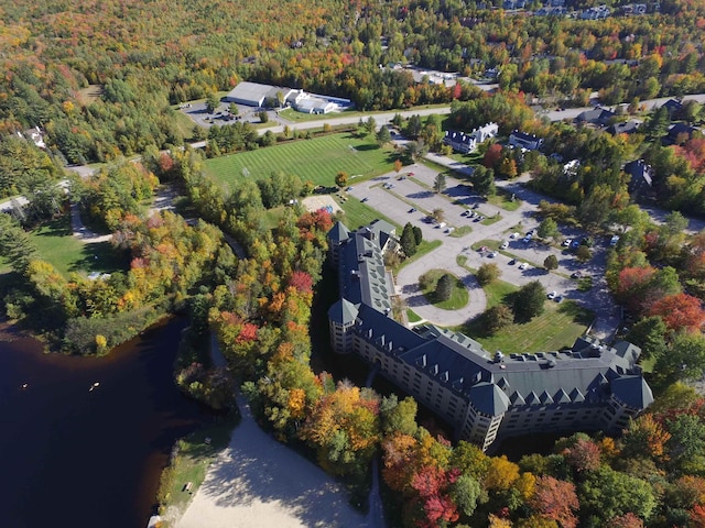 bird's eye view featuring a view of trees