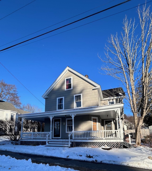 view of front facade featuring a porch