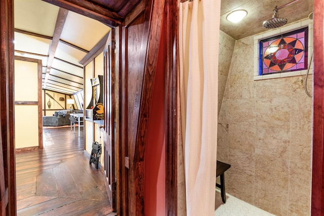 corridor featuring hardwood / wood-style flooring