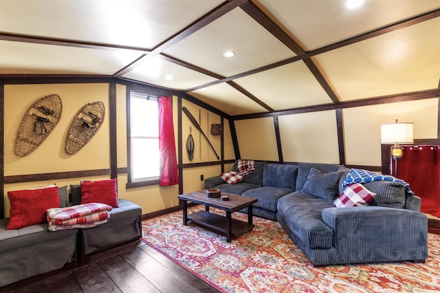 living area featuring hardwood / wood-style floors