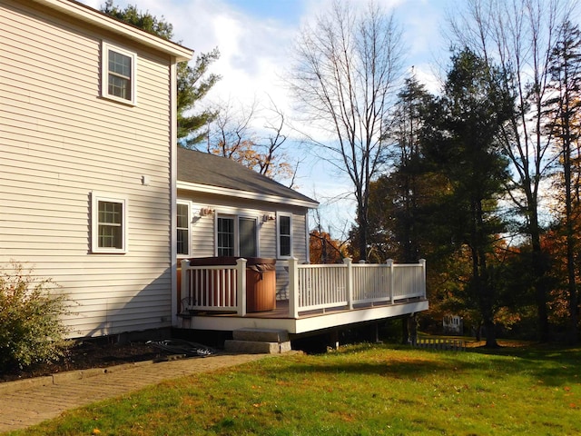 deck with a lawn