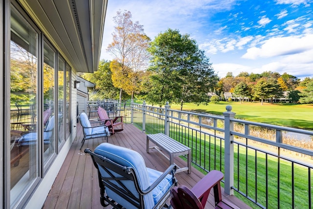 balcony with golf course view