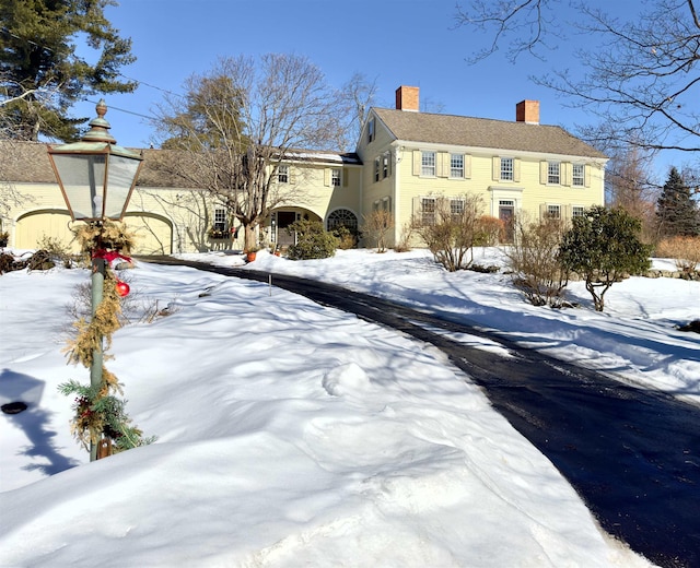 exterior space with a chimney