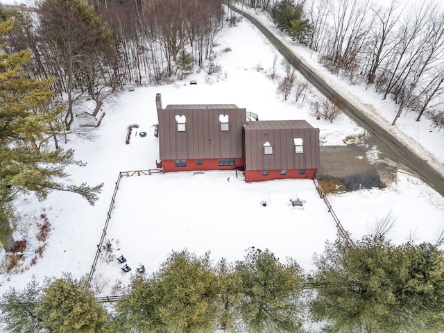 view of snowy aerial view