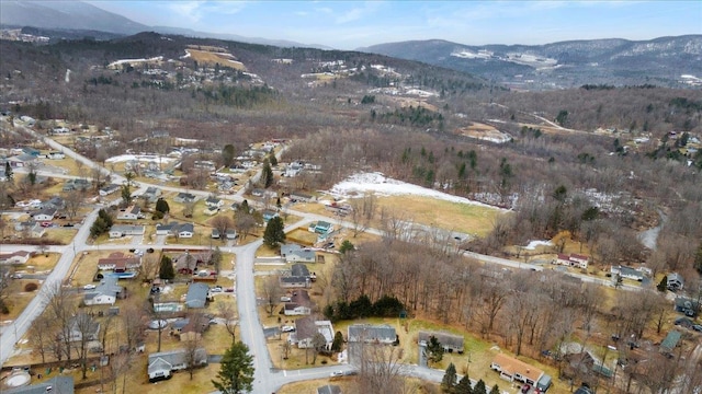 aerial view with a mountain view