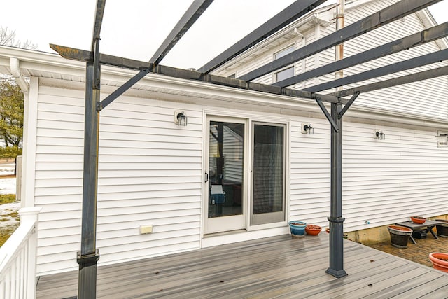 deck featuring a pergola