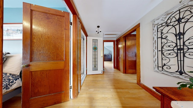 hall with light wood finished floors