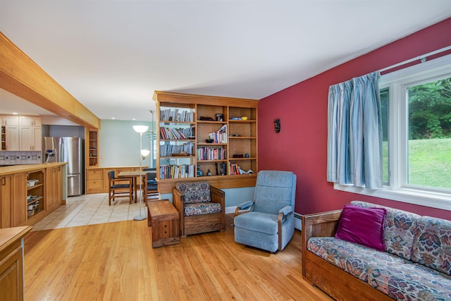 sitting room with light wood finished floors