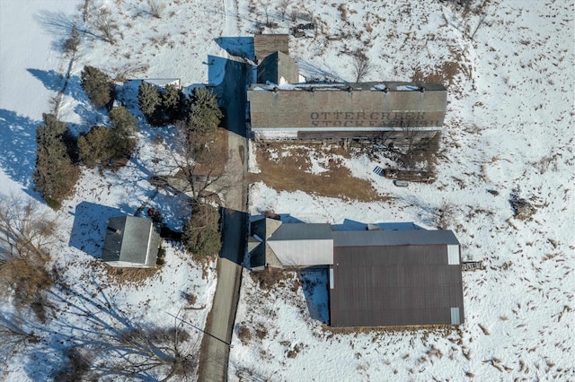 view of snowy aerial view