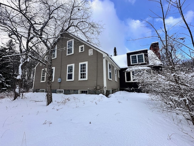 exterior space with a chimney