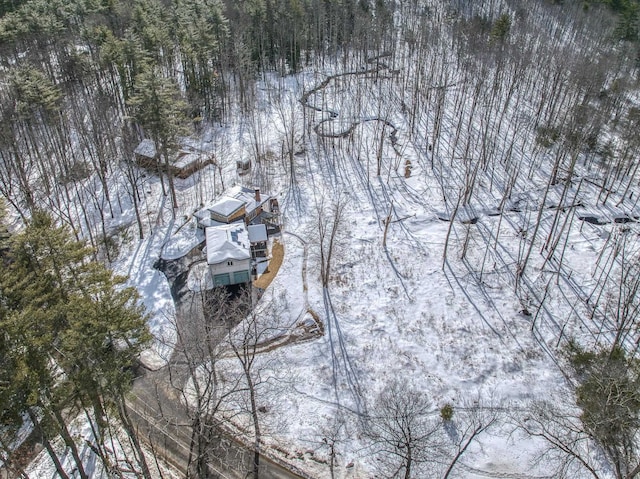 view of snowy aerial view