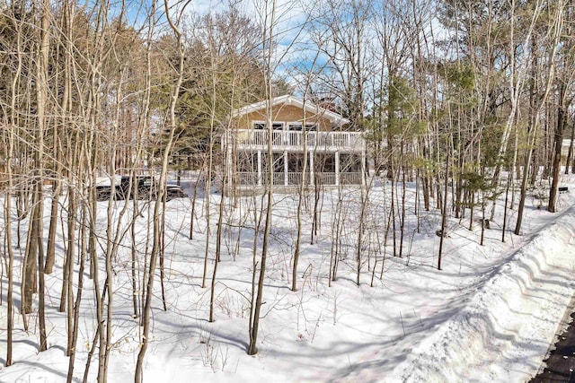 view of snowy yard