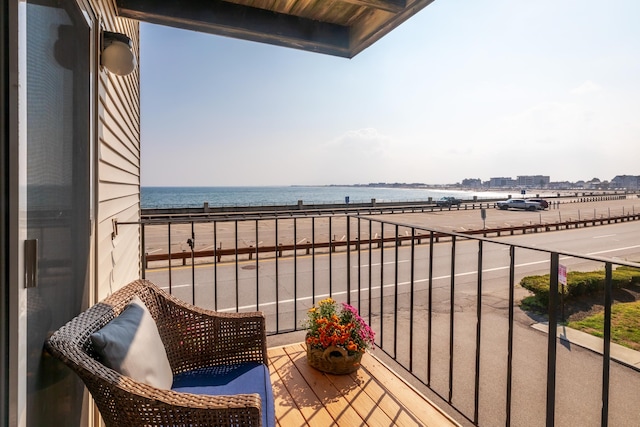 balcony with a water view