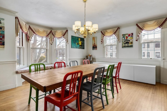 dining area featuring a wealth of natural light and wood-type flooring