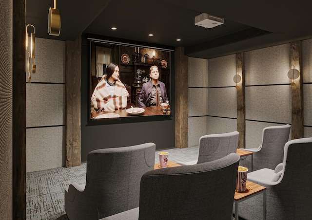 cinema featuring recessed lighting