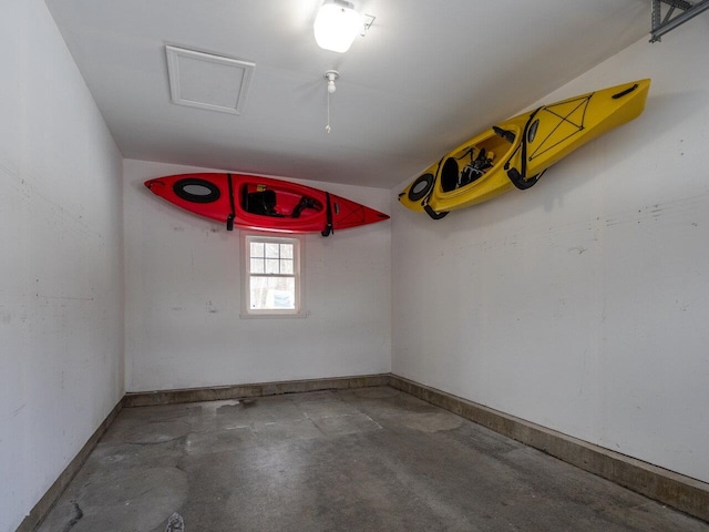 garage with baseboards