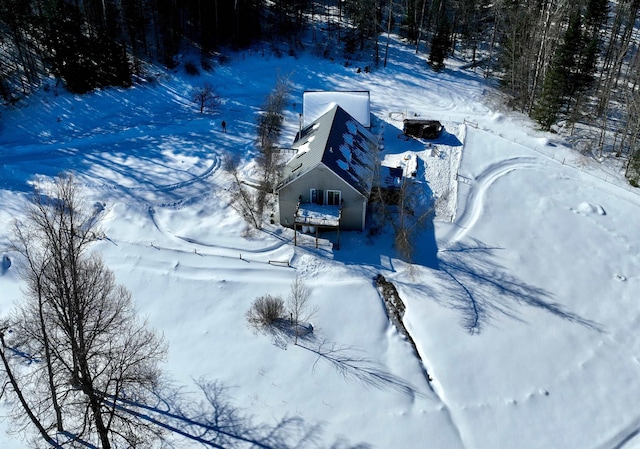 view of snowy aerial view