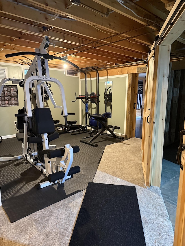 view of workout area