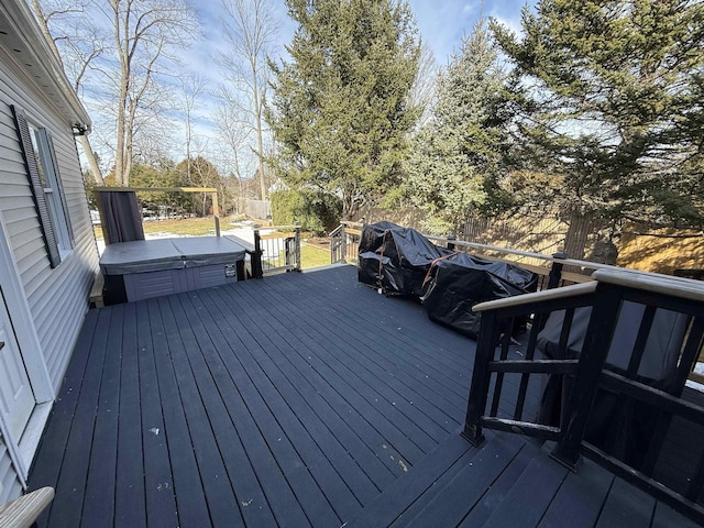 wooden terrace with fence