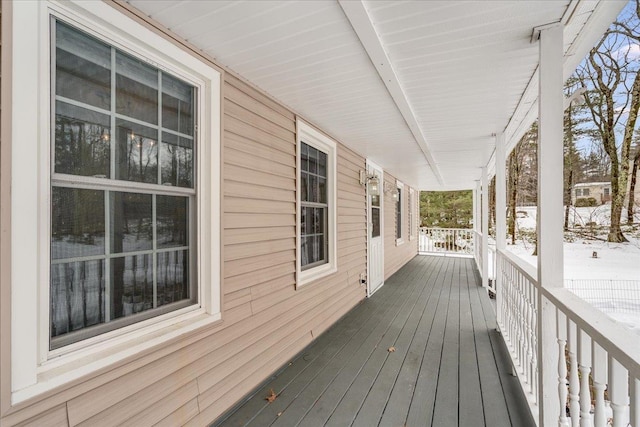 wooden deck with a porch