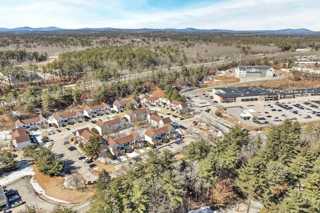 drone / aerial view with a mountain view