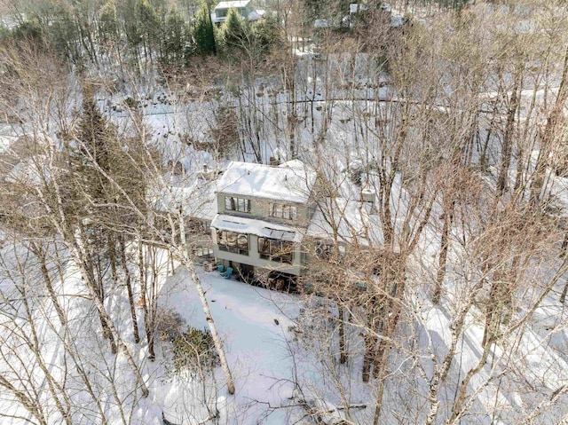 view of snowy aerial view