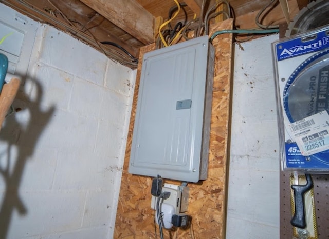 utility room featuring electric panel