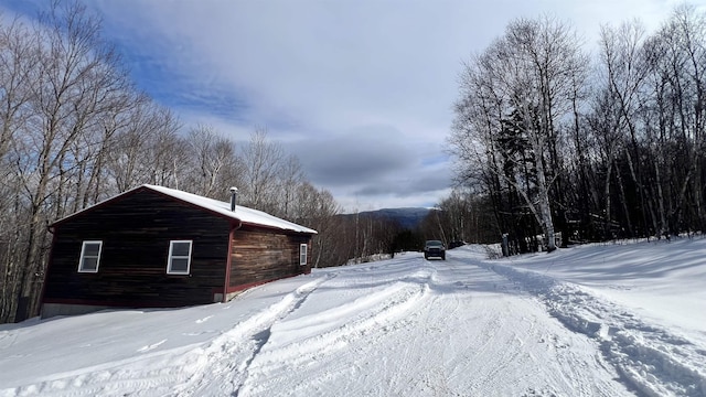 view of snow covered exterior