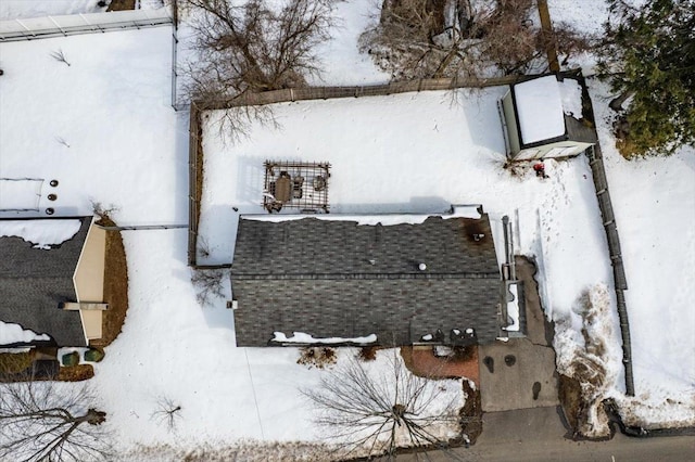 view of snowy aerial view