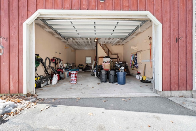 view of garage