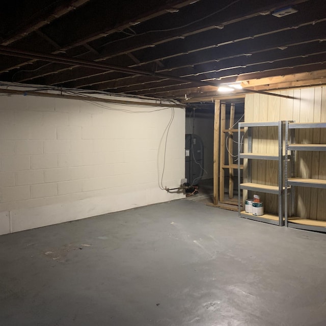 unfinished basement with heating fuel