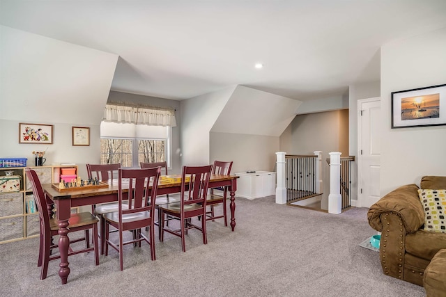 dining area featuring carpet