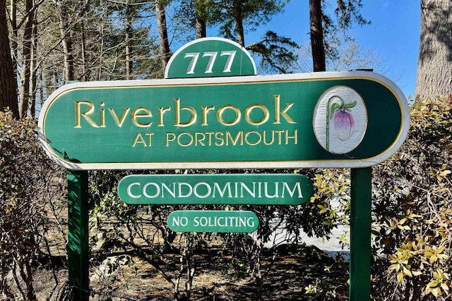 view of community sign