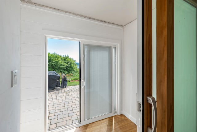 entryway featuring wood finished floors