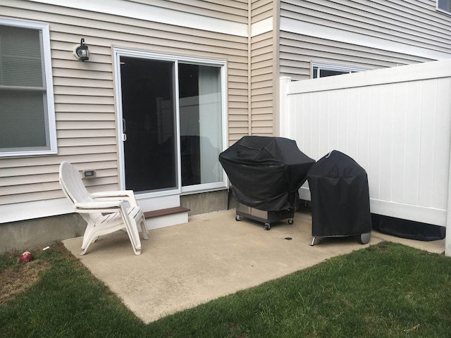 view of patio featuring area for grilling