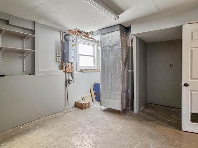 basement with water heater