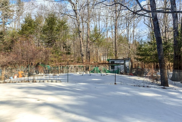 view of yard with fence