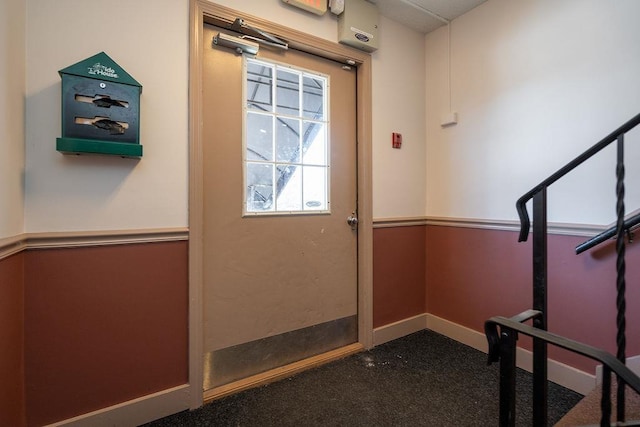 entryway with baseboards