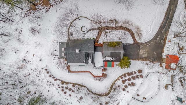 view of snowy aerial view