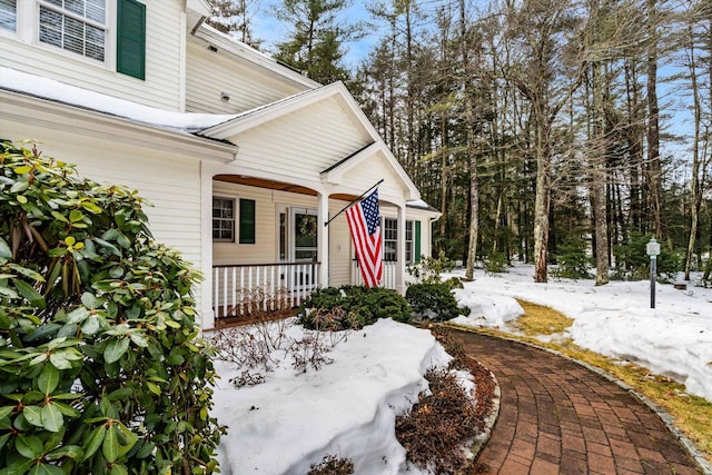 exterior space with covered porch