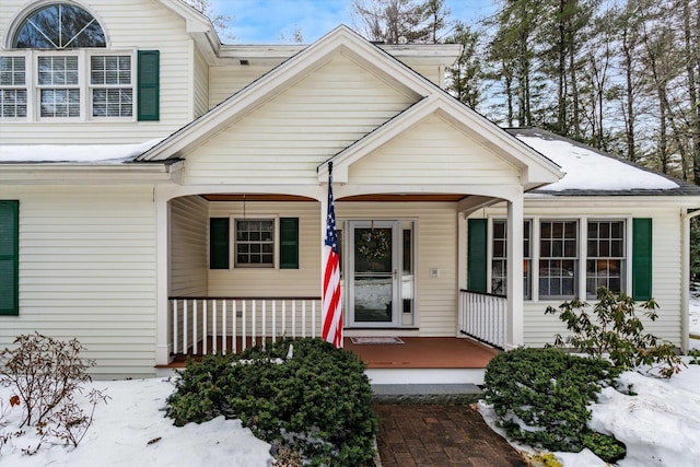 view of front of house featuring covered porch