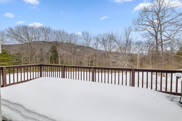 deck with a mountain view