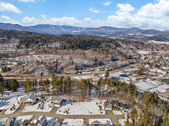 aerial view featuring a mountain view