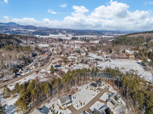 drone / aerial view with a mountain view