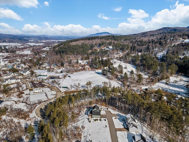 aerial view featuring a mountain view