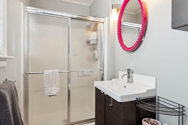 bathroom featuring a shower stall