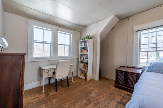 bedroom with wood-type flooring