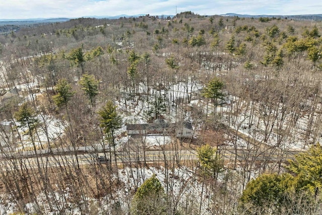 drone / aerial view with a view of trees